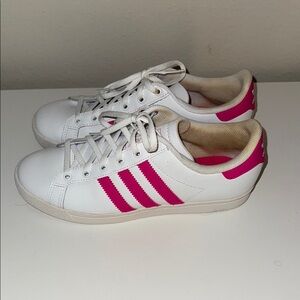 Adidas Women's White and Pink Sneakers